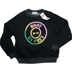 Wildfox Oversized Sweatshirt Women's Size XS NWT Charcol Grey Rainbow
